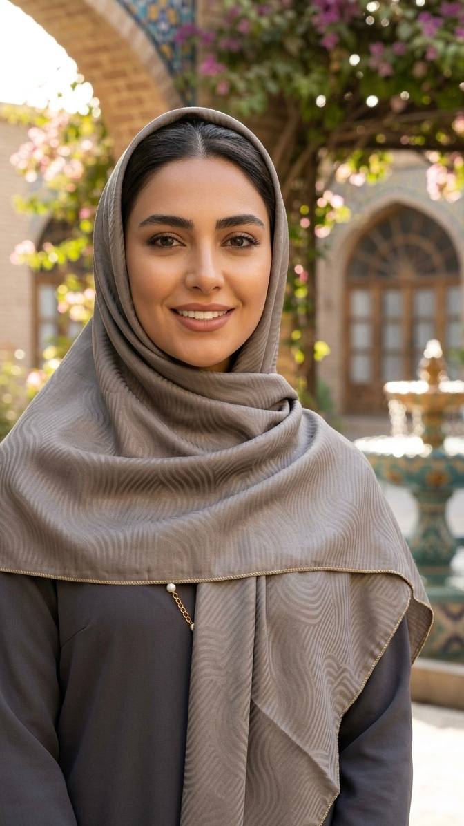 روسری فلوریدا ٣ دوخت لمه طلایی
